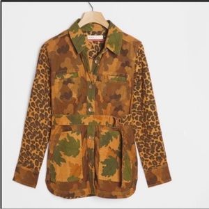NEW Anthropologie Pilcro Camo Cat Denim Utility Jacket Small